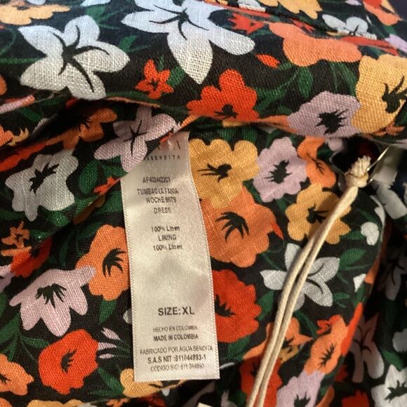 Agua by Agua BenditaTumbao Ruffled floral Linen Mini Dress Size  XL - Picture 13 of 14